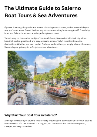 The Ultimate Guide to Salerno Boat Tours & Sea Adventures
