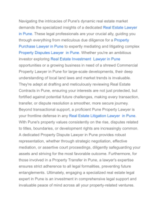 Expert Property Lawyer in Pune - Trusted Legal Solutions