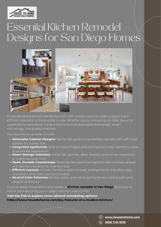 Essential Kitchen Remodel Designs for San Diego Homes