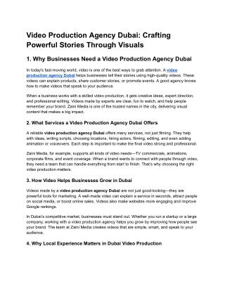 Video Production Agency Dubai_ Crafting Powerful Stories Through Visuals