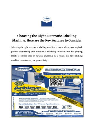 Choosing the Right Automatic Labelling Machine_ Here are the Key Features to Consider