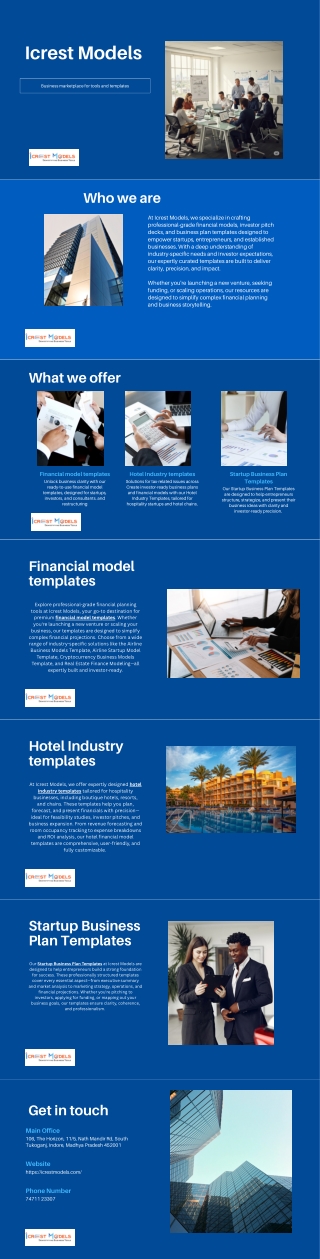 Startup Business Plan Templates by Icrest Models