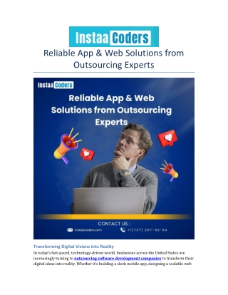 Reliable App & Web Solutions from Outsourcing Experts
