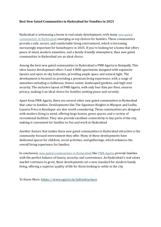 Best New Gated Communities in Hyderabad for Families in 2025