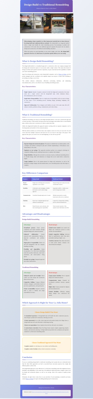 Design-Build vs Traditional Remodeling: Which Is Best for Your La Jolla Home?