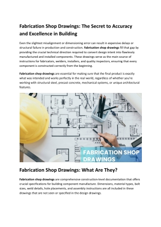 Fabrication Shop Drawings_ The Secret to Accuracy and Excellence in Building