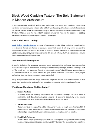 Black Wood Cladding Texture