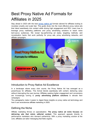 Best Proxy Native Ad Formats for Affiliates in 2025