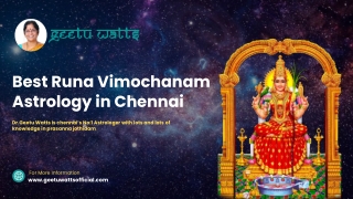 Geetu Watts | Trusted Runa Vimochanam Astrology in Chennai