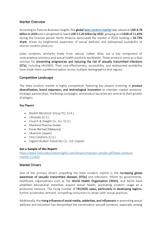 Latex Condom Market Share, Growth, Trends, 2032