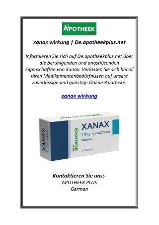 xanax wirkung | De.apotheekplus.net