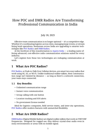 How POC and DMR Radios Are Transforming Professional Communication in India