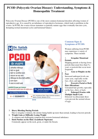 PCOD- Dr.Satish Kaushik