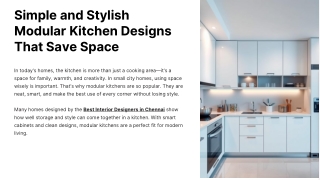 Simple and Stylish Modular Kitchen Designs That Save Space