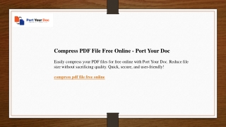 Compress PDF File Free Online  Port Your Doc
