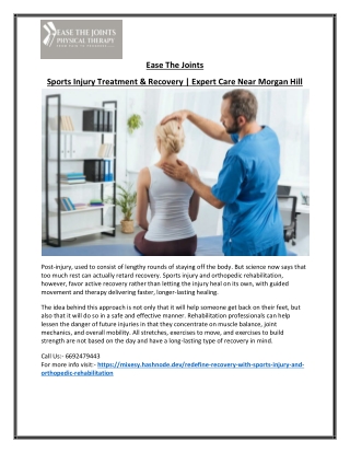 Treatment & Recovery for Sports Injuries in Morgan Hill