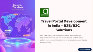 Travel Portal Development in India – B2B/B2C Solutions