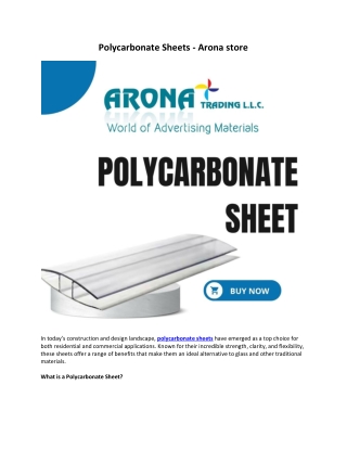 PDF Polycarbonate Sheets