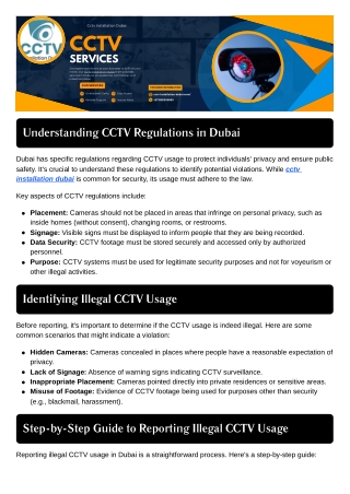 Reporting Illegal CCTV Usage in Dubai