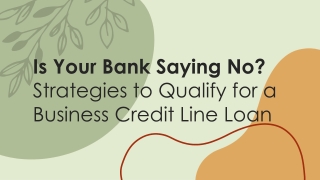 Make Use of these Strategies & Qualify for Business Credit Line Loan