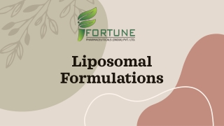 Liposomal Formulations: Advanced Drug Delivery Solutions by WHO-GMP Certified