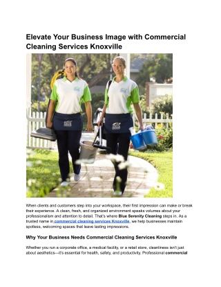 Elevate Your Business Image with Commercial Cleaning Services Knoxville