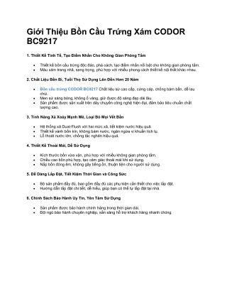 Bồn Cầu Trứng Xám CODOR BC9217