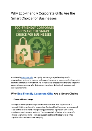Why Eco-Friendly Corporate Gifts Are the Smart Choice for Businesses
