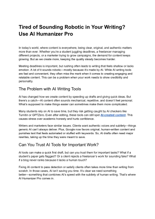 Tired of Sounding Robotic in Your Writing_ Use AI Humanizer Pro