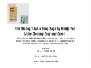 New Biodegradable Poop Bags From Mihijo Pet
