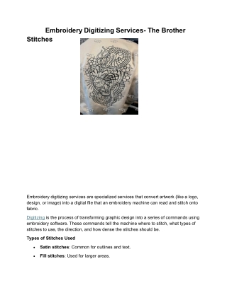 Embroidery Digitizing Services