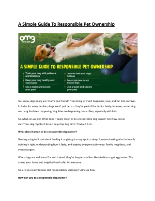 Responsible Dog Ownership & Safety Tips for Pet Parents