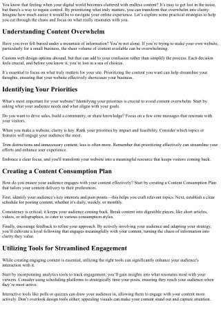 Transform Content Overwhelm Into Scroll Clarity