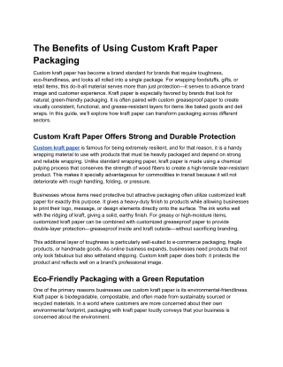 Kraft Paper Packaging