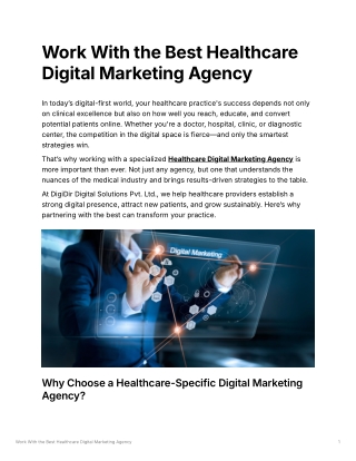 Work With the Best Healthcare Digital Marketing Agency