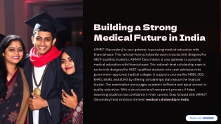 Medical Scholarship in India