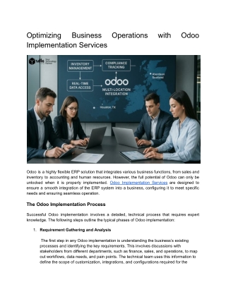 Optimizing Business Operations with Odoo Implementation Services