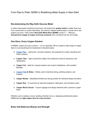 From Pipe to Plate_ NDMS is Redefining Metal Supply in New Delhi