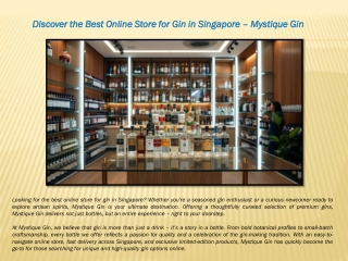 Best Online Store for Gin in Singapore – Mystique Gin