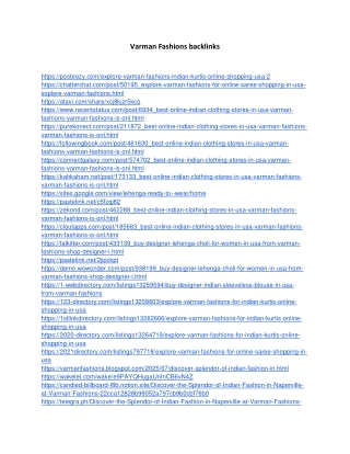 Varman Fashions backlinks