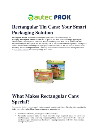 Rectangular Tin Cans