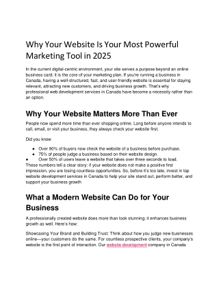 Why Your Website Is Your Most Powerful Marketing Tool in 2025