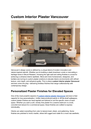 23Custom Interior Plaster Vancouver
