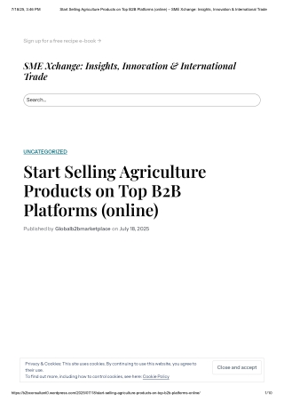 Start Selling Agriculture Products Online Through Leading B2B Platforms