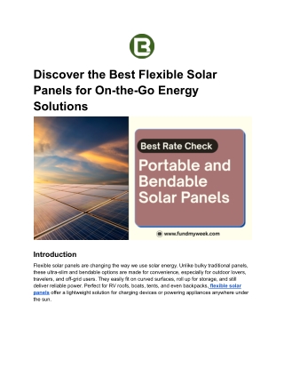 Best Flexible Solar Panels for Boats, Vans, and More