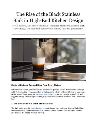 The Rise of the Black Stainless Sink in High-End Kitchen Design