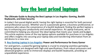 buy the best priced laptops