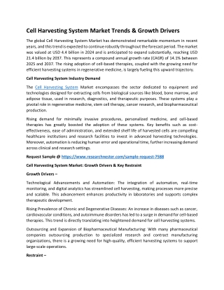 Cell Harvesting System Market Size: An In-depth Study