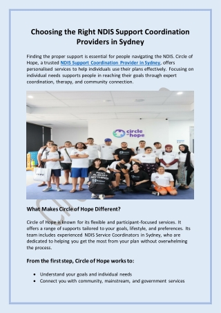 Choosing the Right NDIS Support Coordination Providers in Sydney