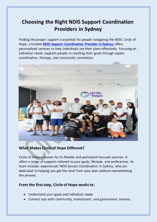 Choosing the Right NDIS Support Coordination Providers in Sydney
